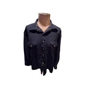 Pendleton vintage Made in the USA Wool extra large dark blue pearl snap